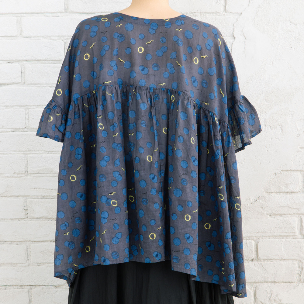 21号(6L~) カモメ×水彩ドットプリント2wayブラウス14