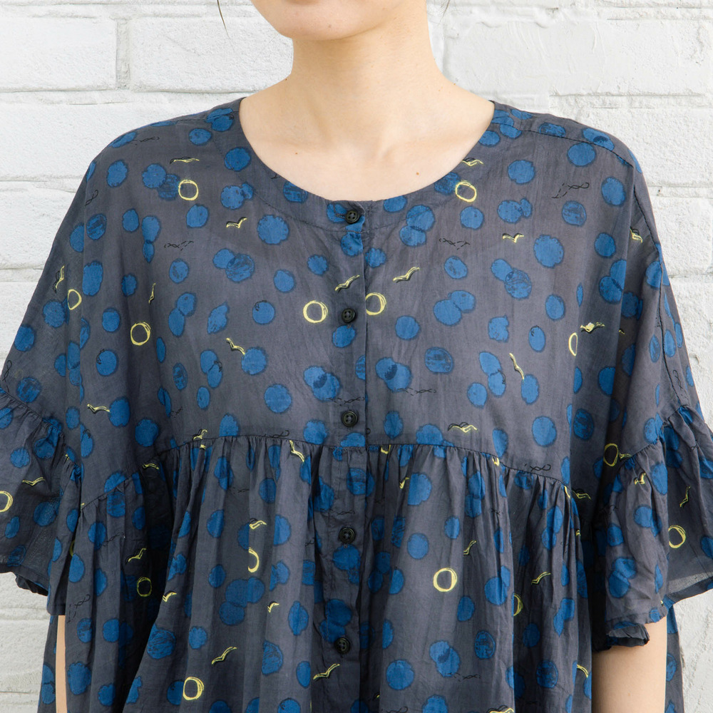 21号(6L~) カモメ×水彩ドットプリント2wayブラウス15