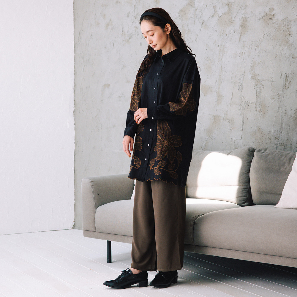 21号(6L~) 【COOL・UV・防シワ】スムースジョーゼットパンツ2