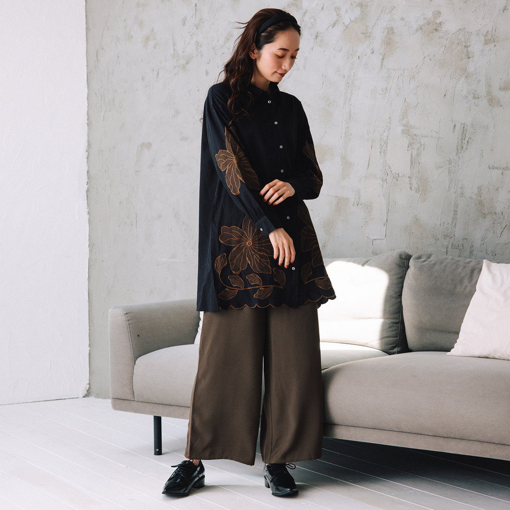 21号(6L~) 【COOL・UV・防シワ】スムースジョーゼットパンツ4