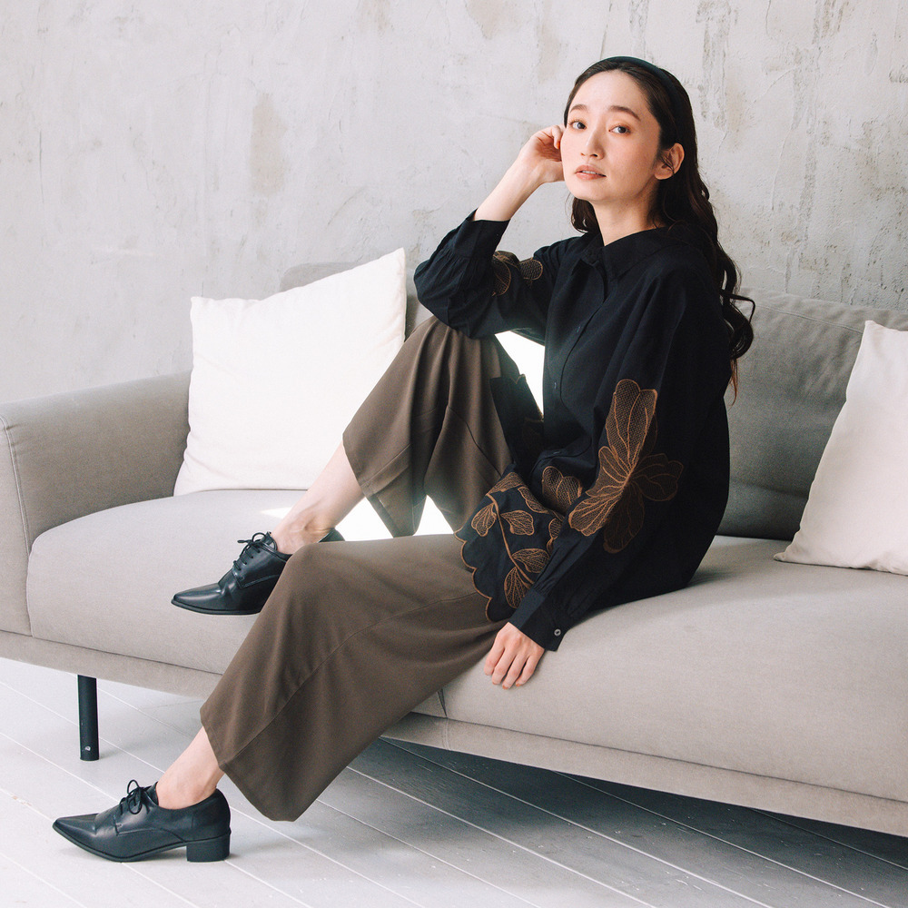 21号(6L~) 【COOL・UV・防シワ】スムースジョーゼットパンツ6