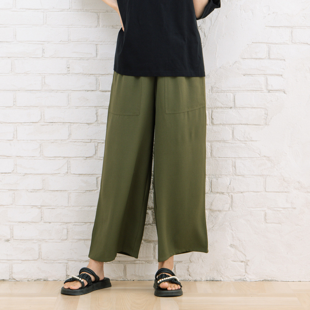 21号(6L~) 【COOL・UV・防シワ】スムースジョーゼットパンツ1