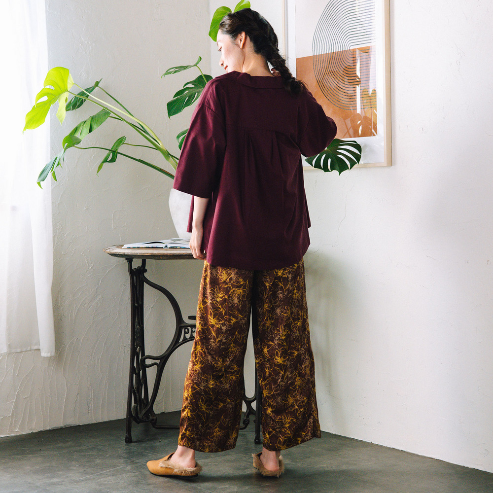 21号(6L~) フラワージャカードワイドパンツ12