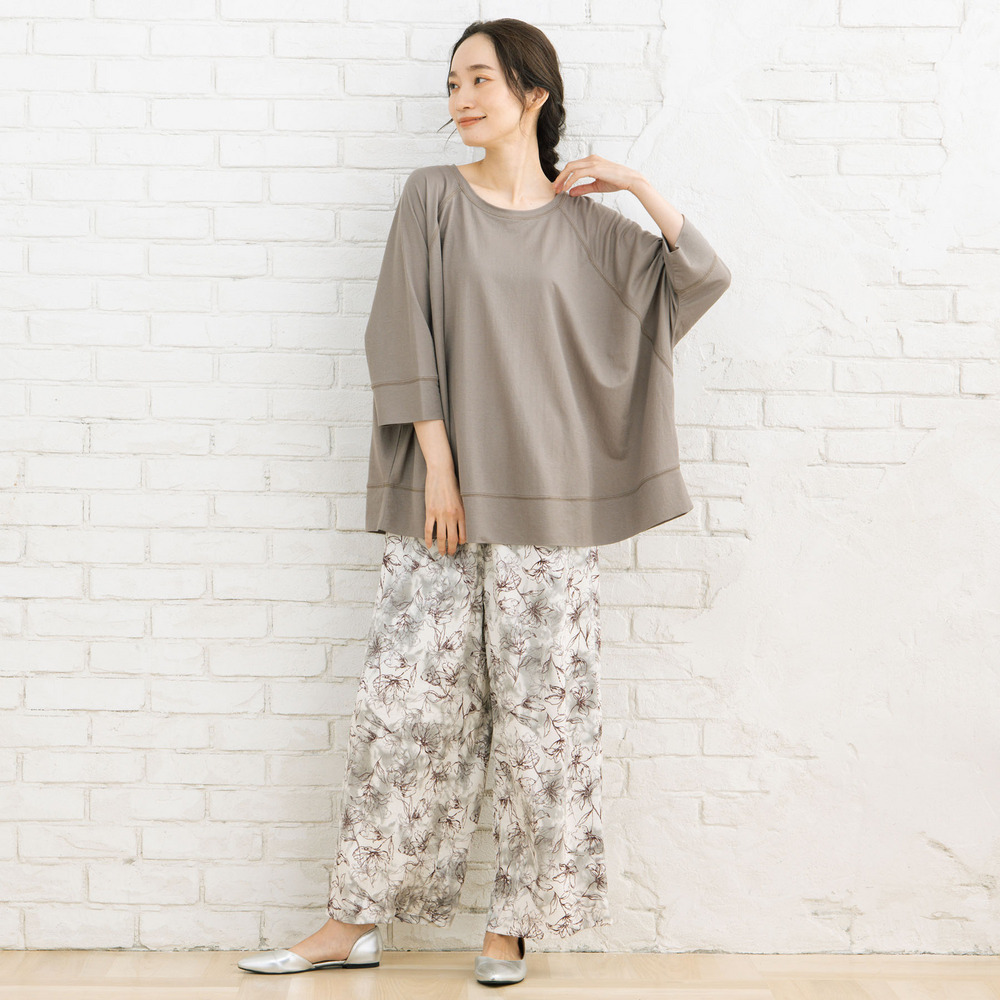 21号(6L~) フラワージャカードワイドパンツ17