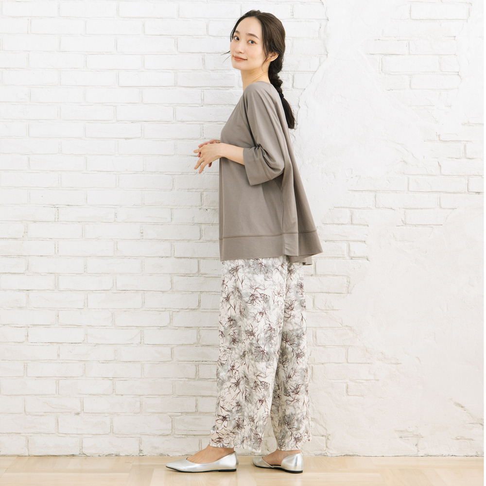 21号(6L~) フラワージャカードワイドパンツ18