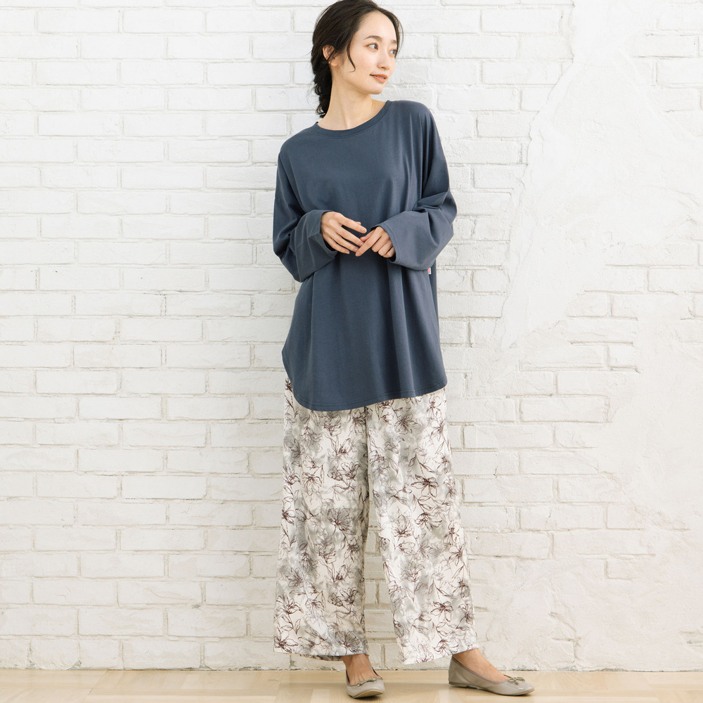 21号(6L~) フラワージャカードワイドパンツ19