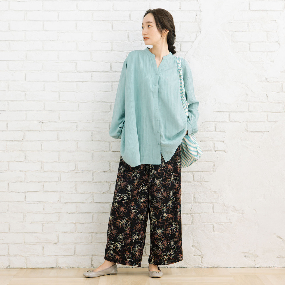 21号(6L~) フラワージャカードワイドパンツ24