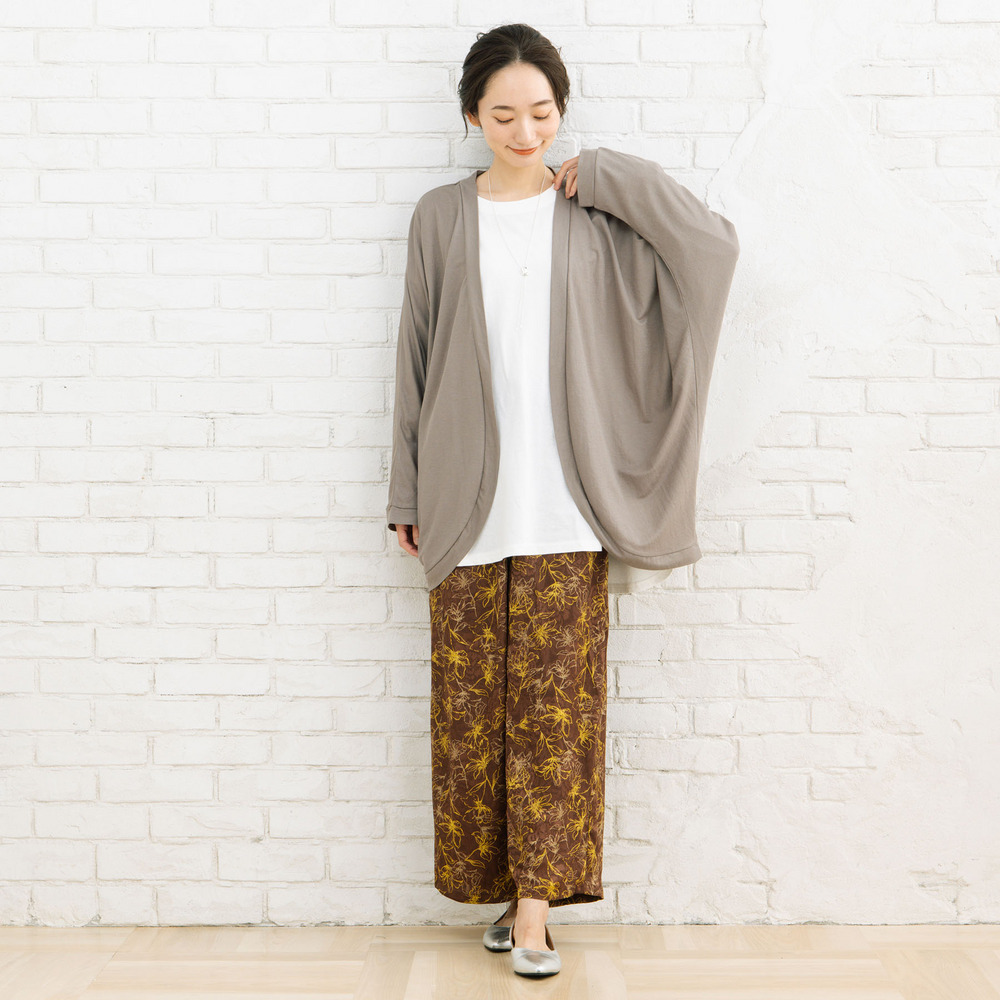 21号(6L~) フラワージャカードワイドパンツ27