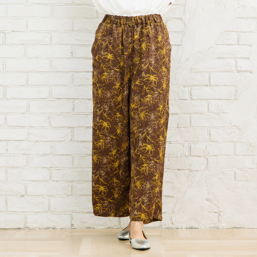 21号(6L~) フラワージャカードワイドパンツ29