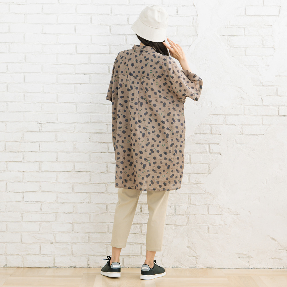 21号(6L~) カモメ×水彩ドットプリントチュニック10