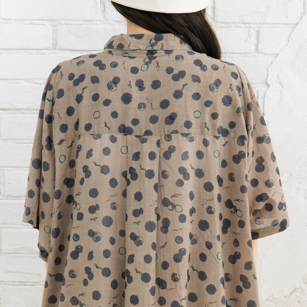 21号(6L~) カモメ×水彩ドットプリントチュニック11
