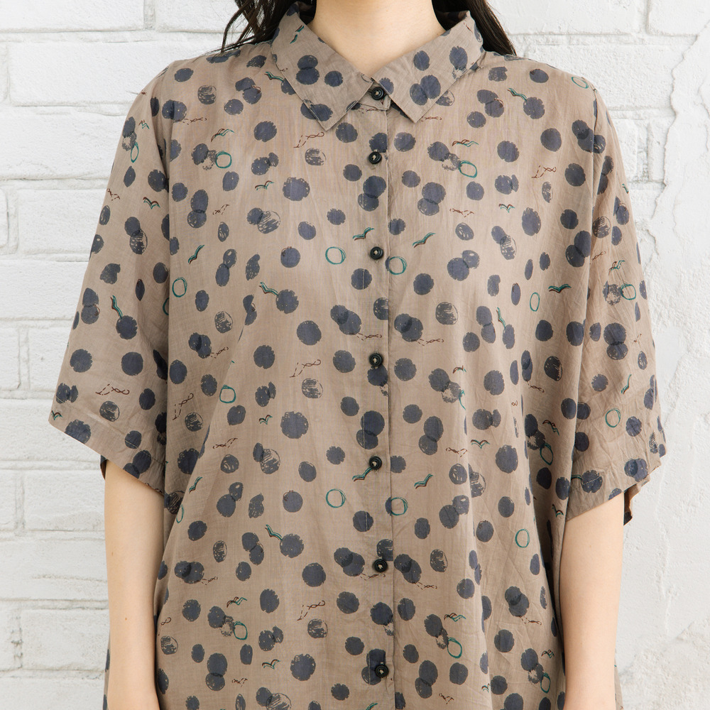 21号(6L~) カモメ×水彩ドットプリントチュニック12