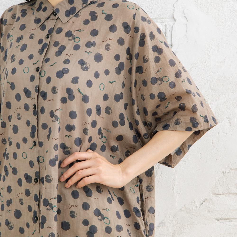 21号(6L~) カモメ×水彩ドットプリントチュニック13