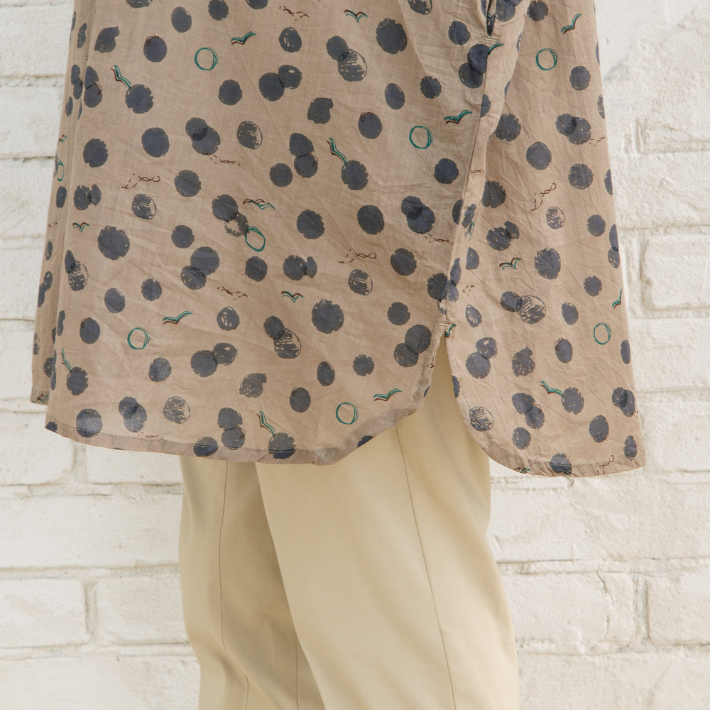 21号(6L~) カモメ×水彩ドットプリントチュニック14