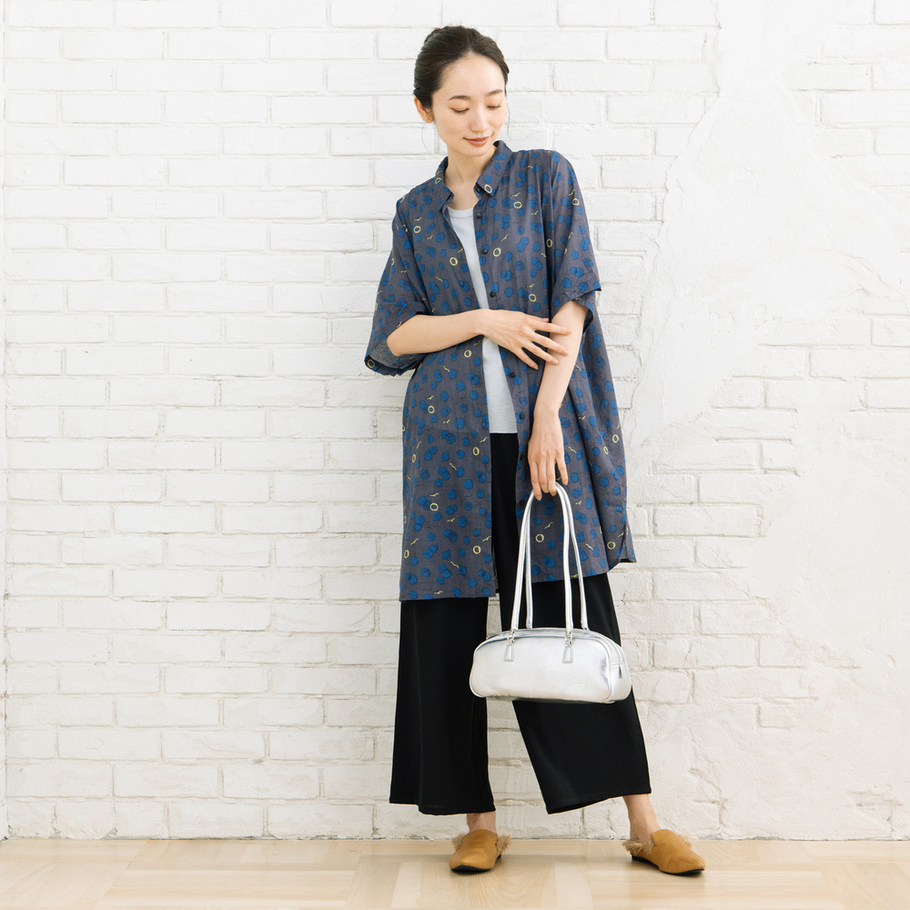 21号(6L~) カモメ×水彩ドットプリントチュニック3