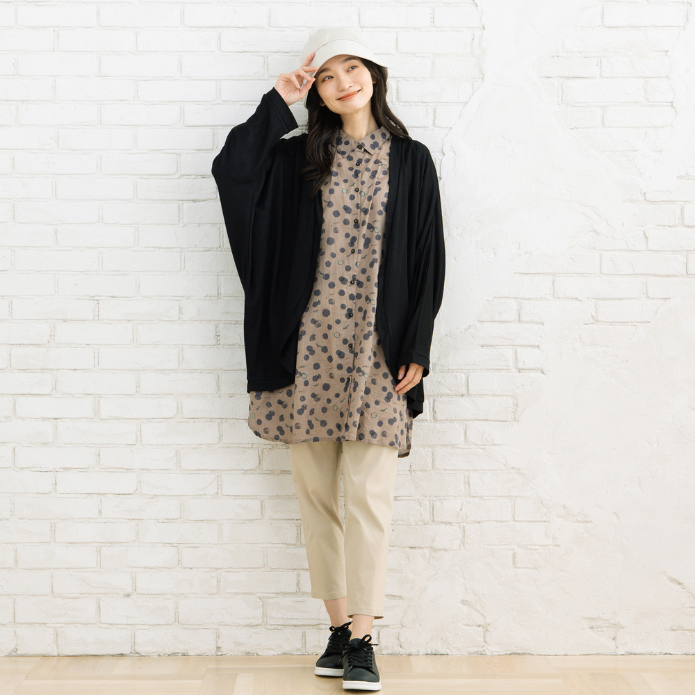 21号(6L~) カモメ×水彩ドットプリントチュニック5