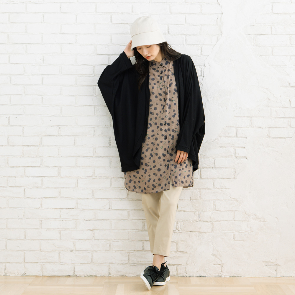 21号(6L~) カモメ×水彩ドットプリントチュニック6