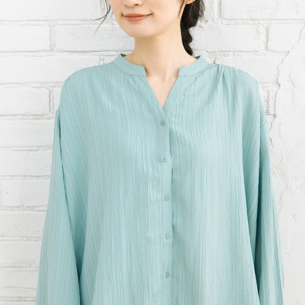 21号(6L~) 楊柳ジャカードシャツチュニック11