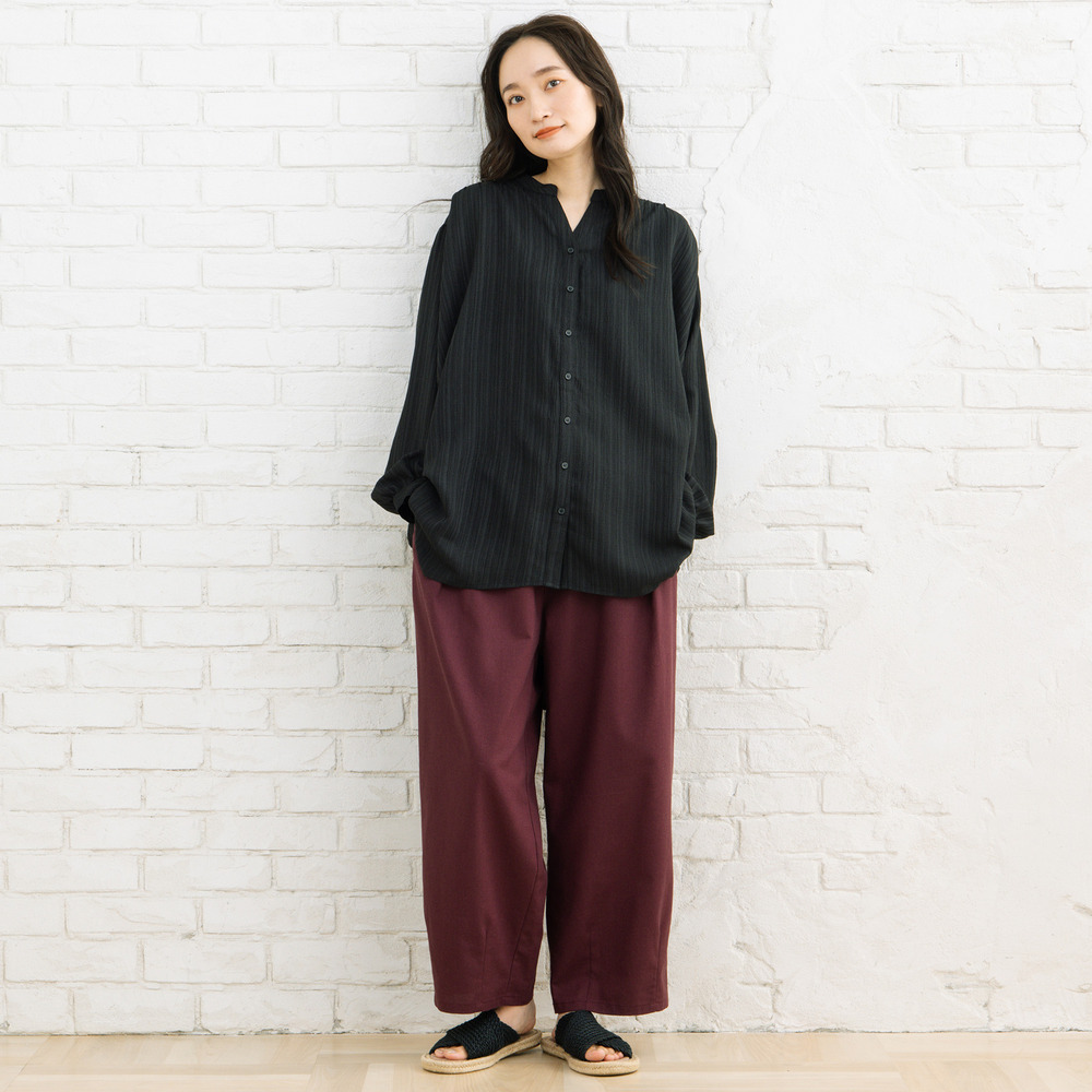 21号(6L~) 楊柳ジャカードシャツチュニック2