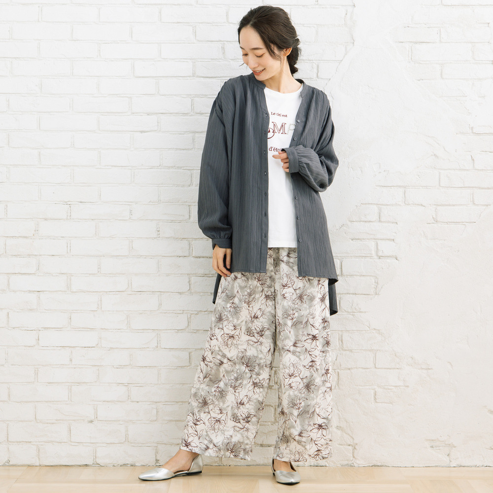 21号(6L~) 楊柳ジャカードシャツチュニック4