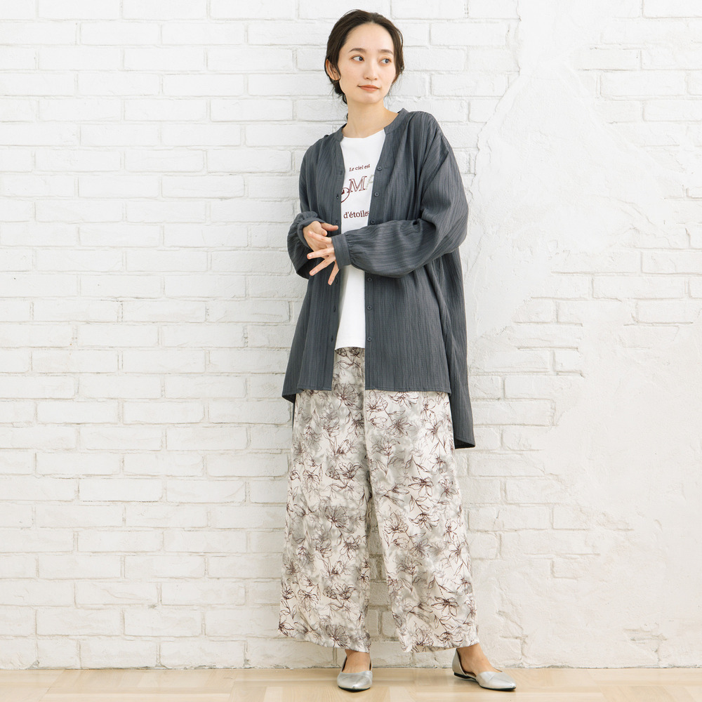 21号(6L~) 楊柳ジャカードシャツチュニック5