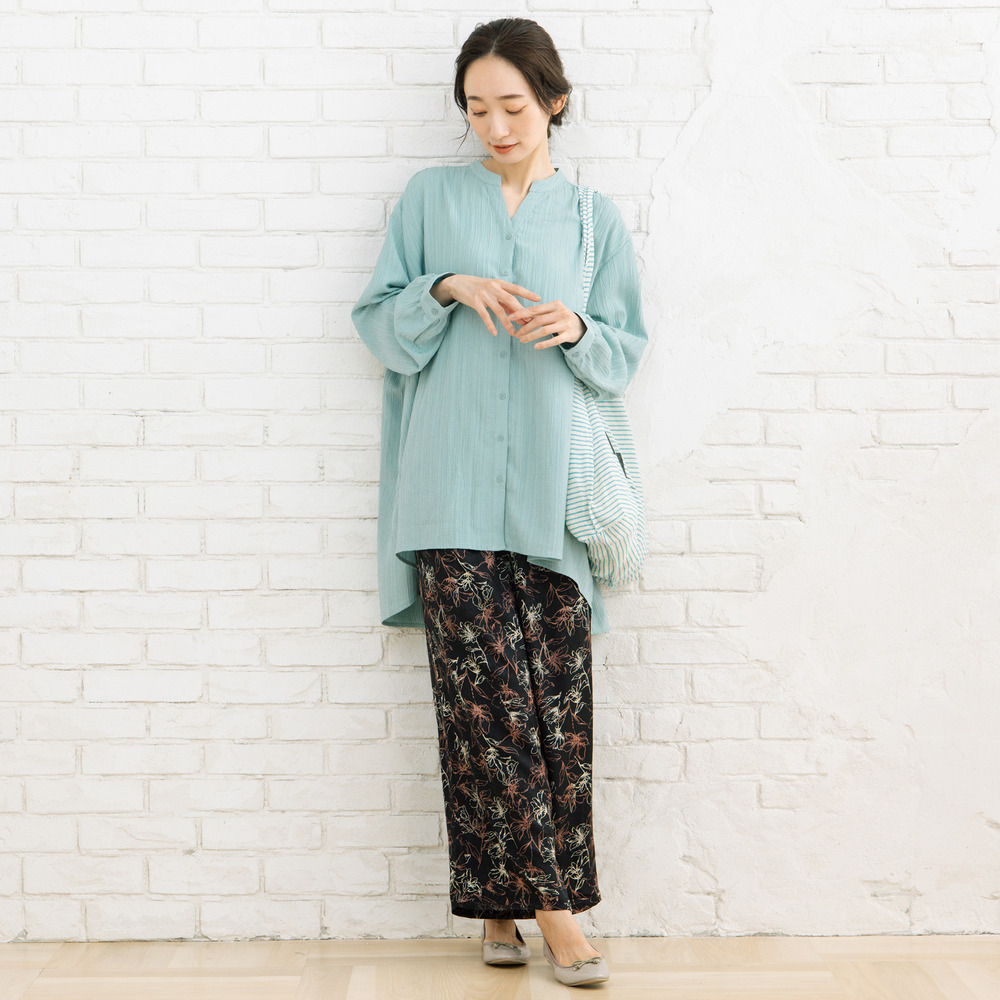 21号(6L~) 楊柳ジャカードシャツチュニック6