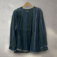 ドットストライププリントブラウス