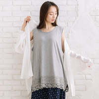 【抗菌・防臭】裾レースタンクトップ