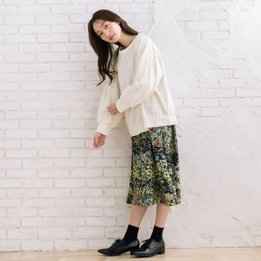 【sabstreet bis】【web限定】 レースドッキングダンボールスウェット1