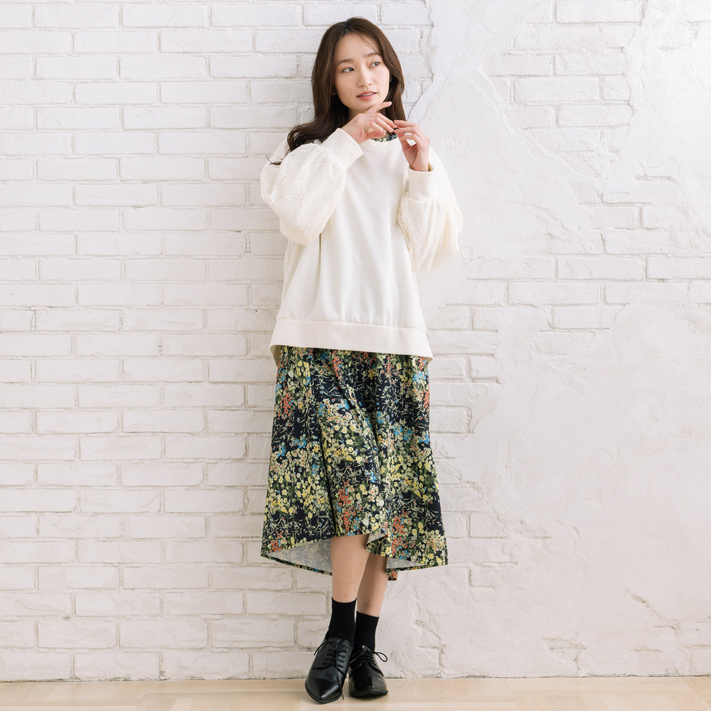 【sabstreet bis】【web限定】 レースドッキングダンボールスウェット2