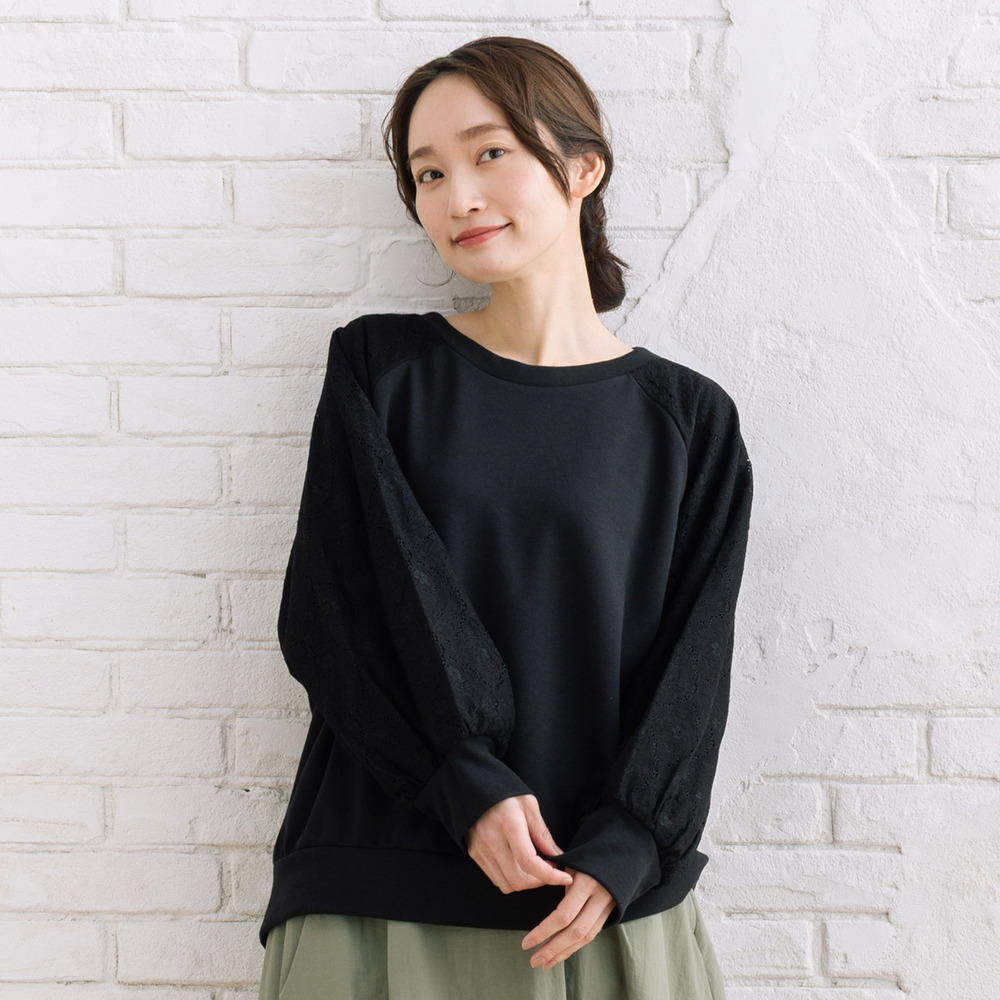 【sabstreet bis】【web限定】 レースドッキングダンボールスウェット1