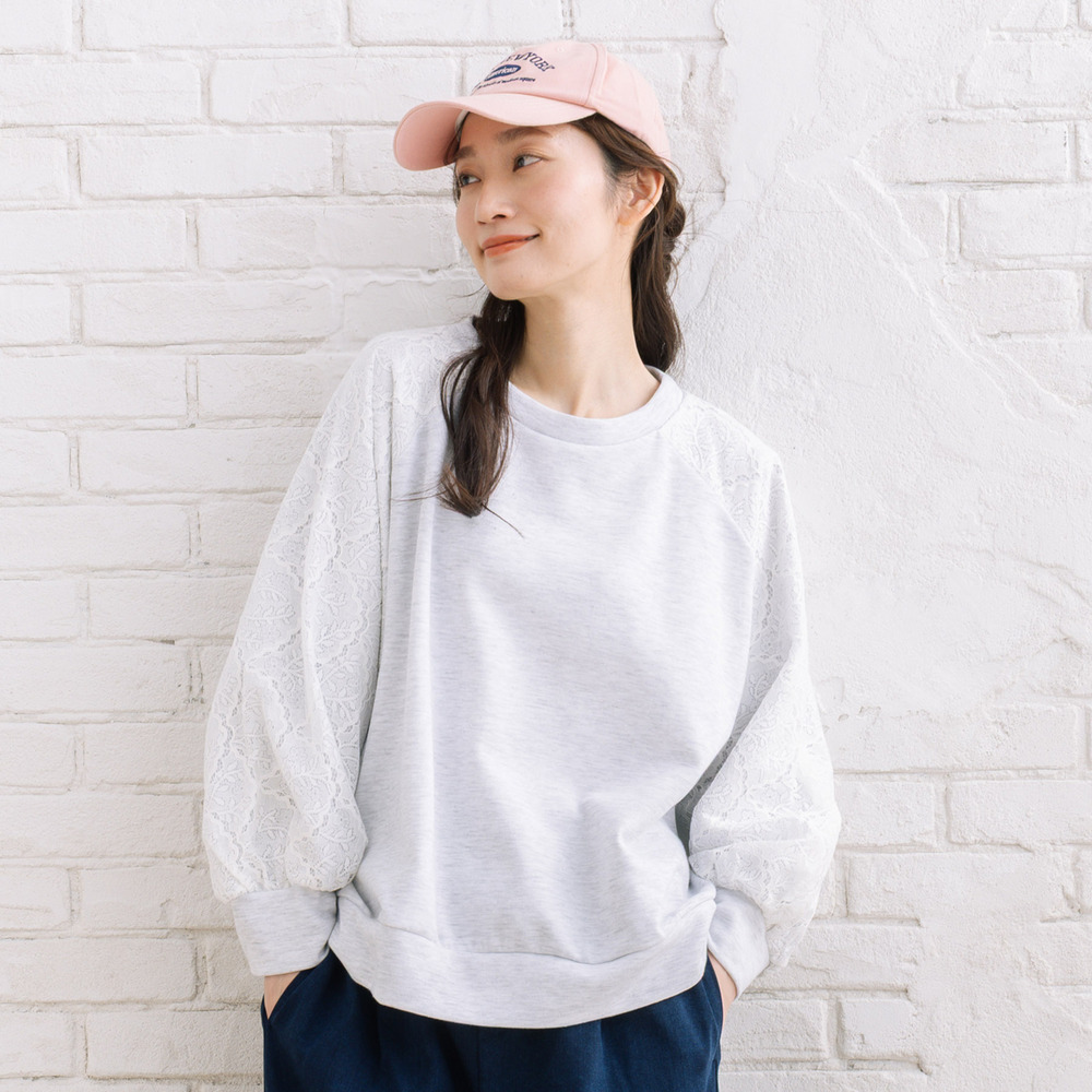 【sabstreet bis】【web限定】 レースドッキングダンボールスウェット1