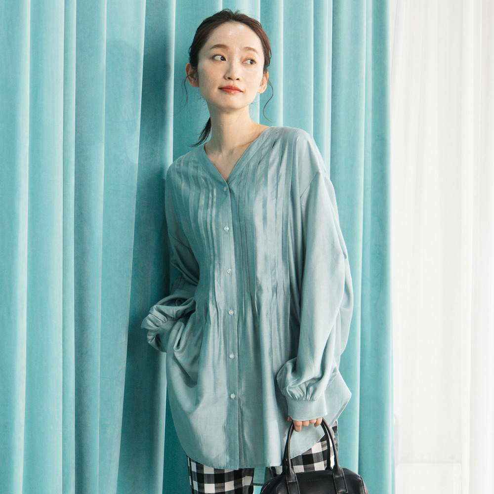 シルキーローンピンタックチュニック