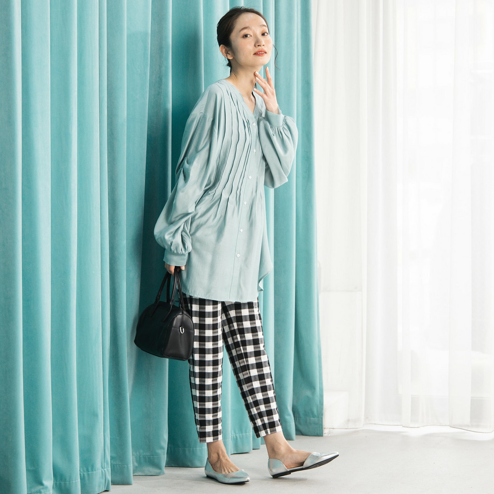 21号(6L~) シルキーローンピンタックチュニック1