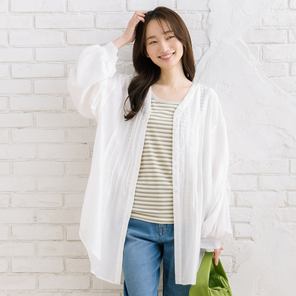 21号(6L~) シルキーローンピンタックチュニック1