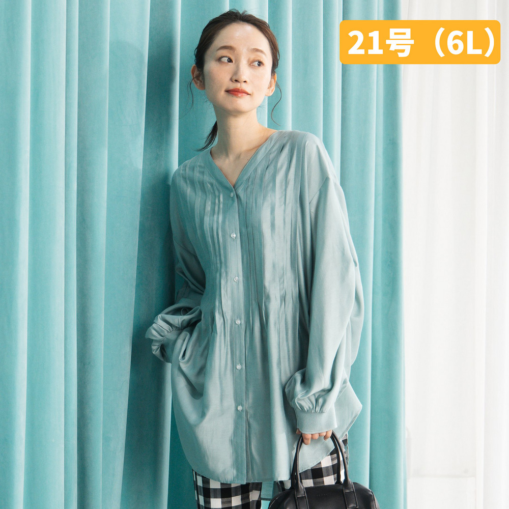 21号(6L~) シルキーローンピンタックチュニック1