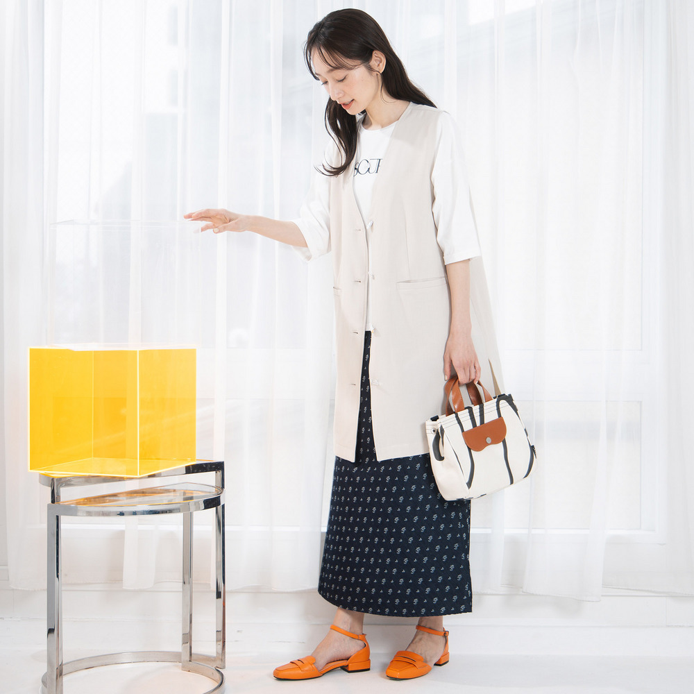 21号(6L~) フラワージャカードデニムスカート1