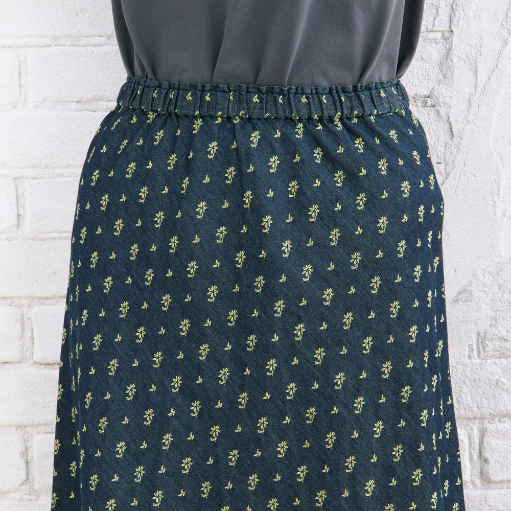 21号(6L~) フラワージャカードデニムスカート16