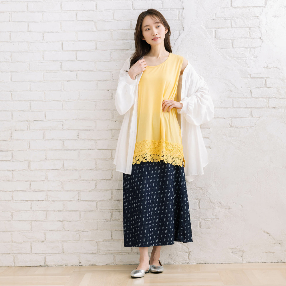 21号(6L~) フラワージャカードデニムスカート6