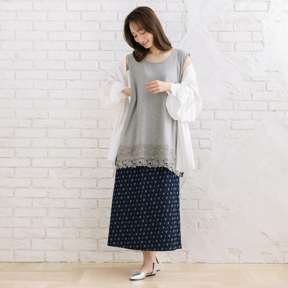 21号(6L~) フラワージャカードデニムスカート7