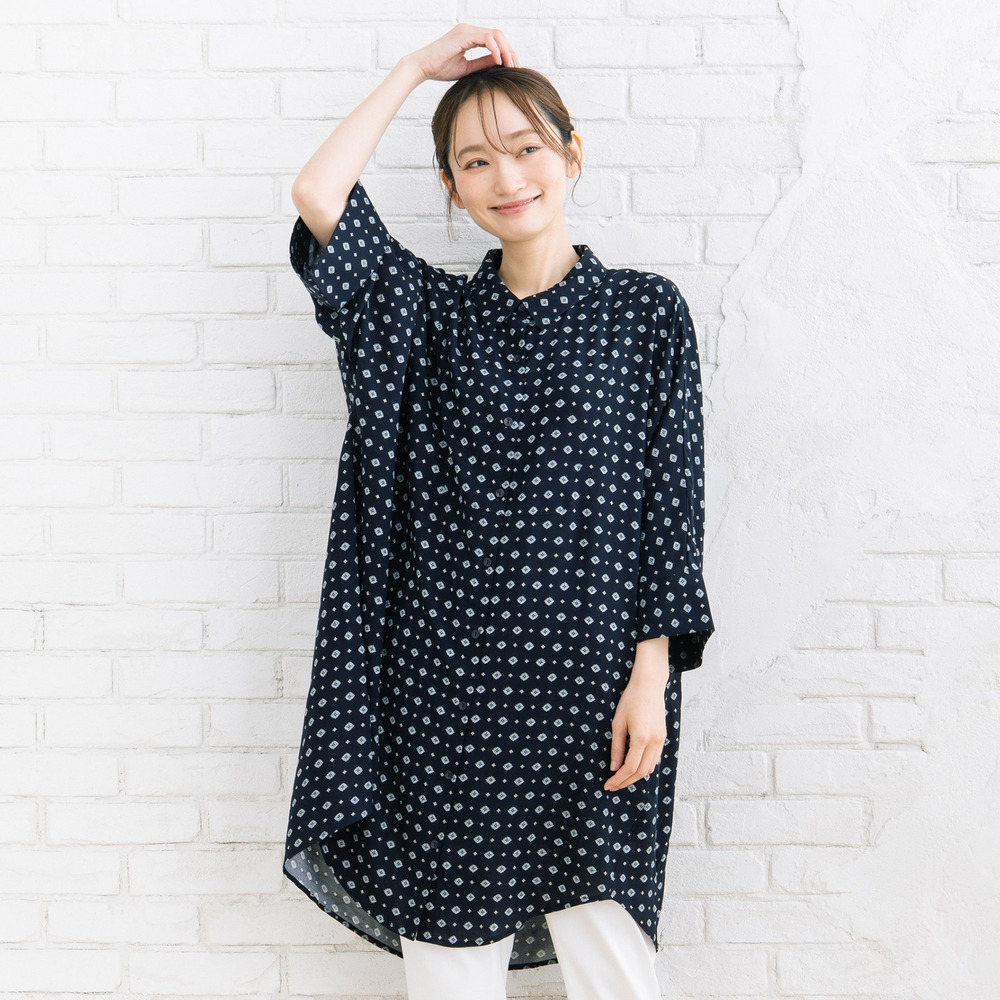 【sabstreet bis】【web限定】 アソートプリントシャツワンピース1