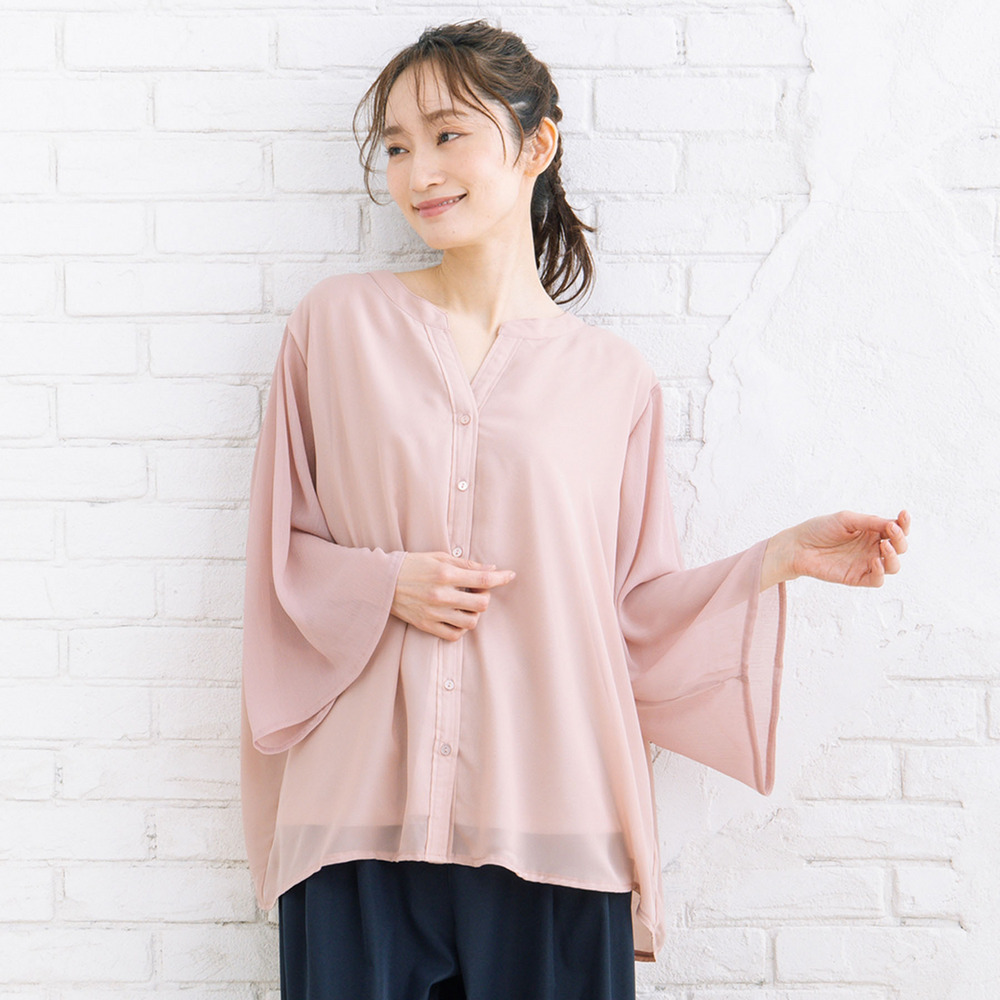 【sabstreet bis】【web限定】 楊柳フレアスリーブブラウス