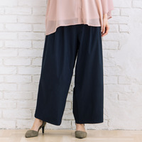 【sabstreet bis】【web限定】 ストレッチタックワイドパンツ