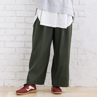 【sabstreet bis】【web限定】 ストレッチタックワイドパンツ