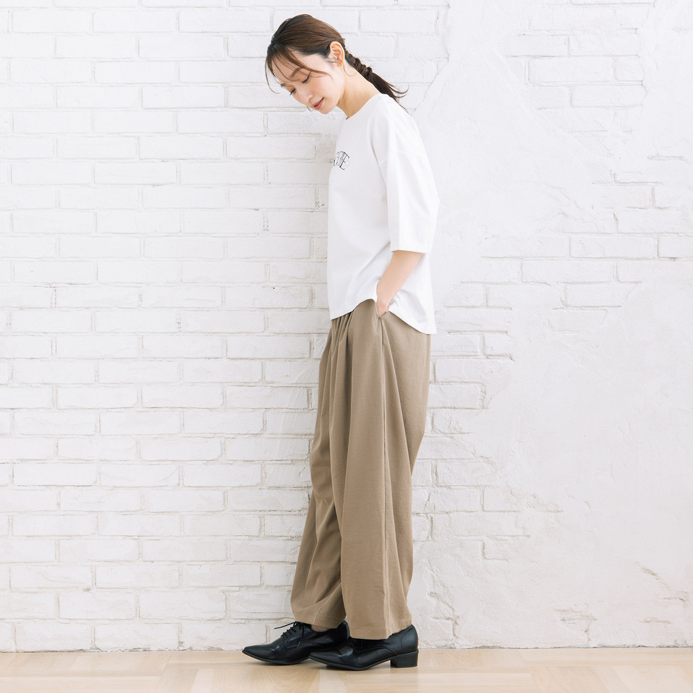 【sabstreet bis】【web限定】 ストレッチタックワイドパンツ13