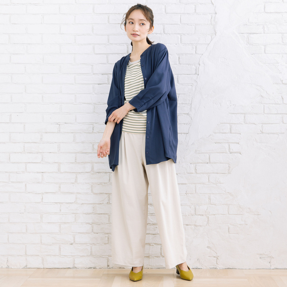 【sabstreet bis】【web限定】 ストレッチタックワイドパンツ5