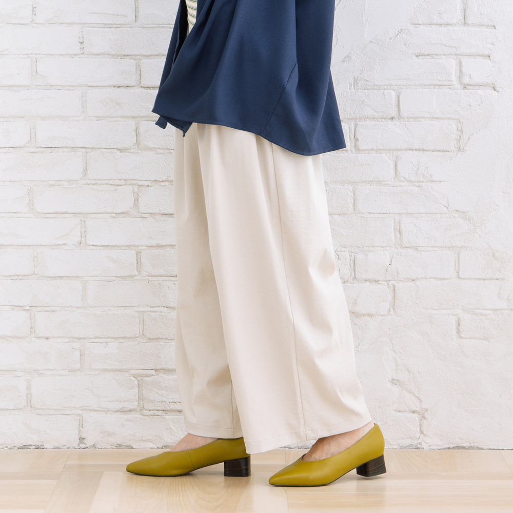 【sabstreet bis】【web限定】 ストレッチタックワイドパンツ1