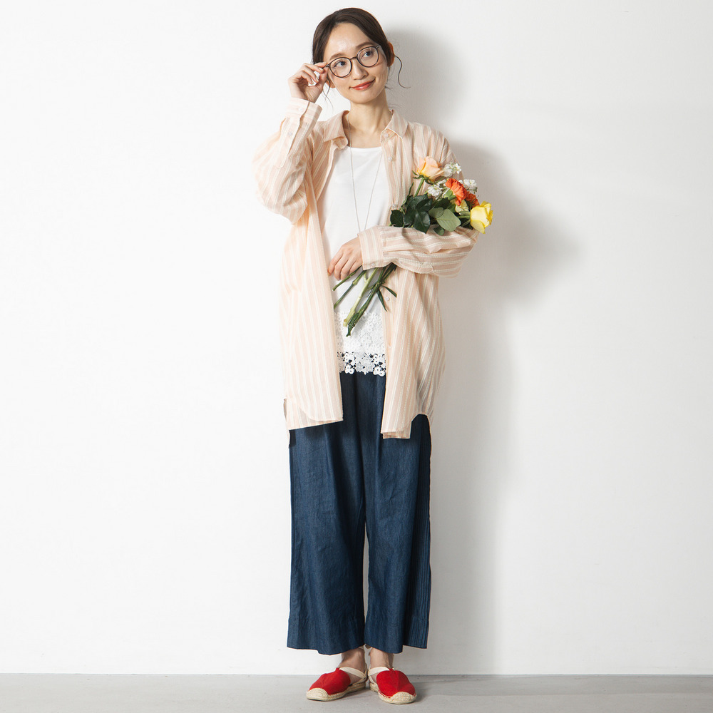 21号(6L~) 【抗菌・防臭】裾レースタンクトップ1