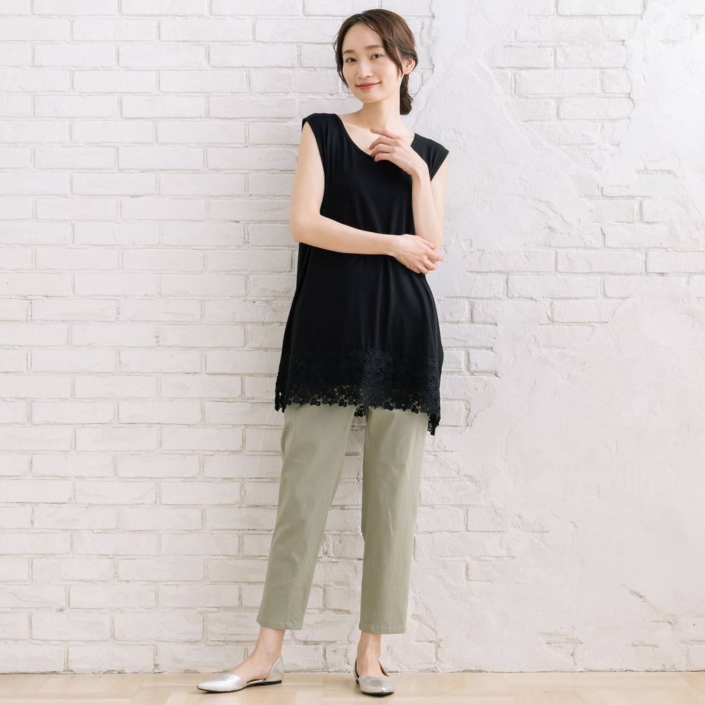 21号(6L~) 【抗菌・防臭】裾レースタンクトップ13