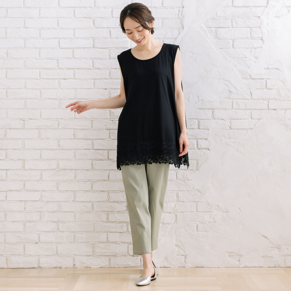21号(6L~) 【抗菌・防臭】裾レースタンクトップ14